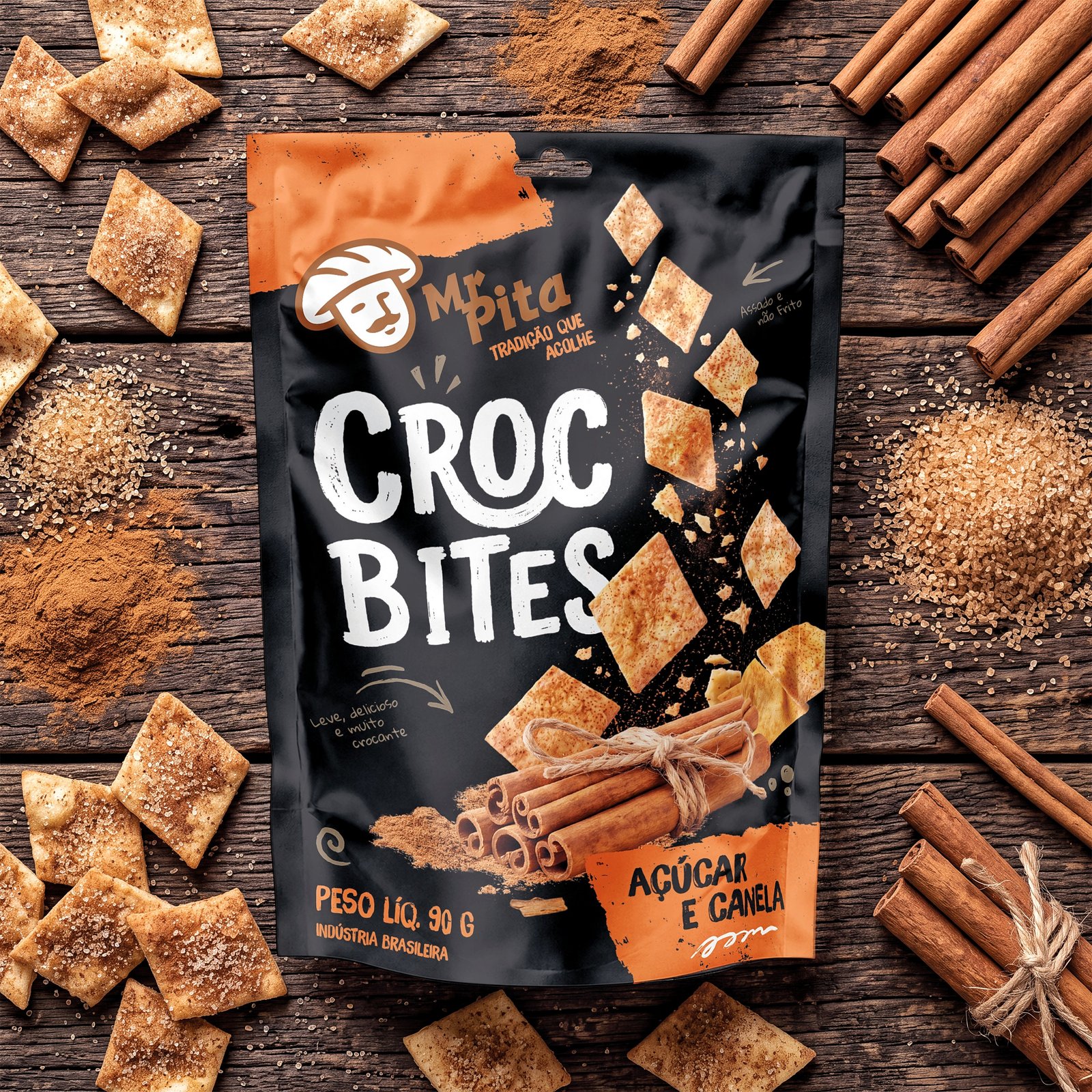 Croc Bites Açúcar e Canela