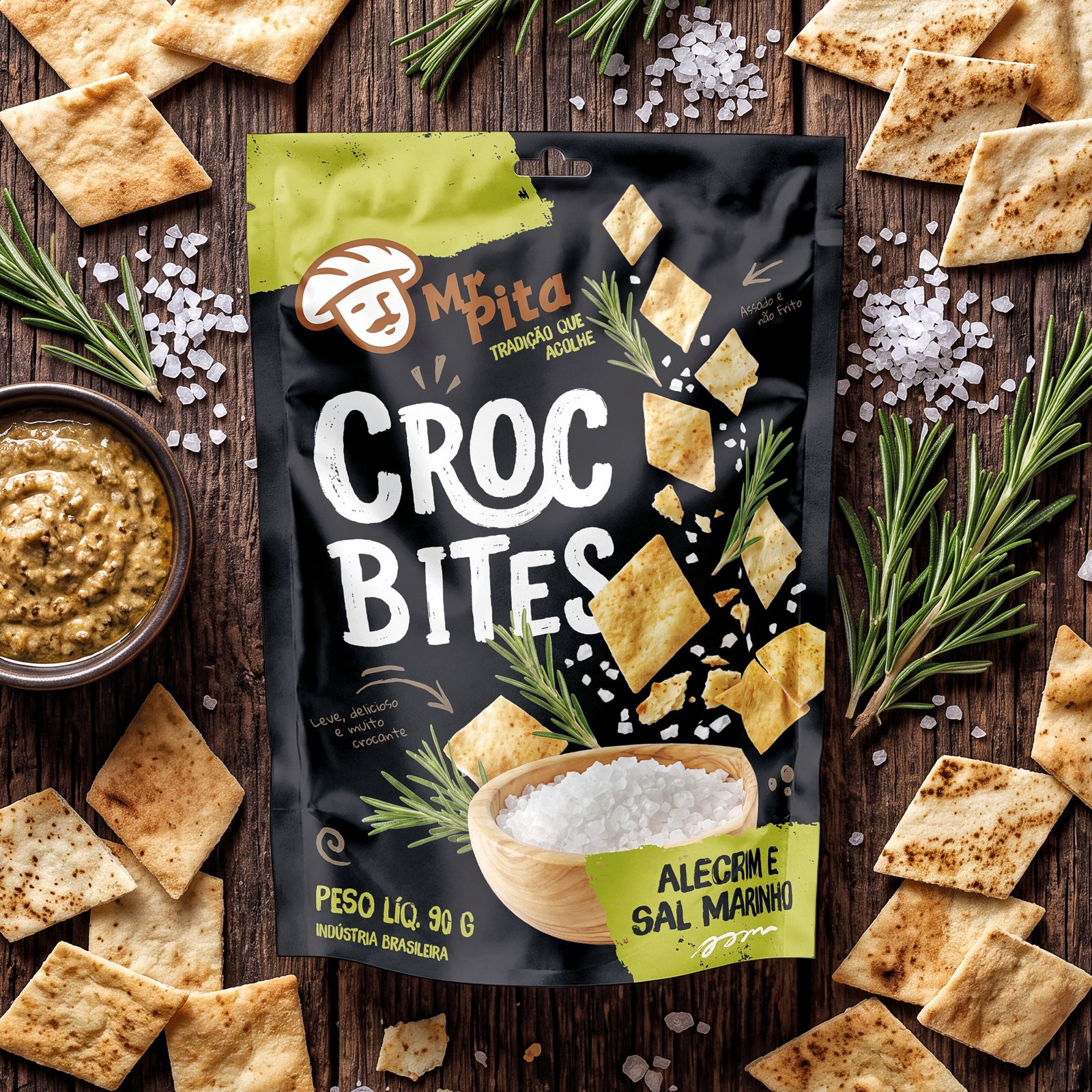Croc Bites Alecrim e Sal Marinho